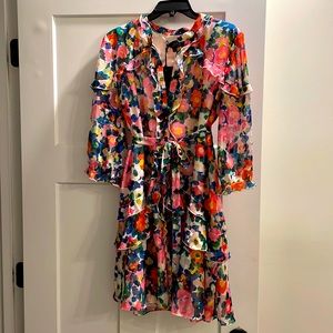 NWT Saloni Tilly Ruffle dress, Size 6.  Original price &425.